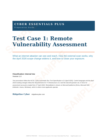 Sample page from the Cyber Essentials Plus Pack