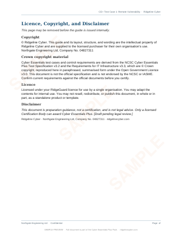Sample page from the Cyber Essentials Plus Pack