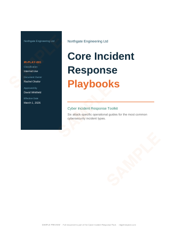 Sample page from the Cyber Incident Response Pack